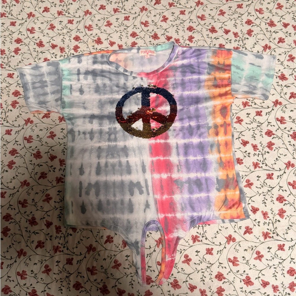 Colorful Tie-Dye Peace Sign Kids Tee